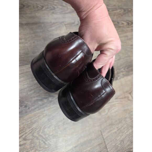 Florsheim Wingtips Shoes 9.5B Dark Cherry Brown Leather Dress - Picture 5 of 9